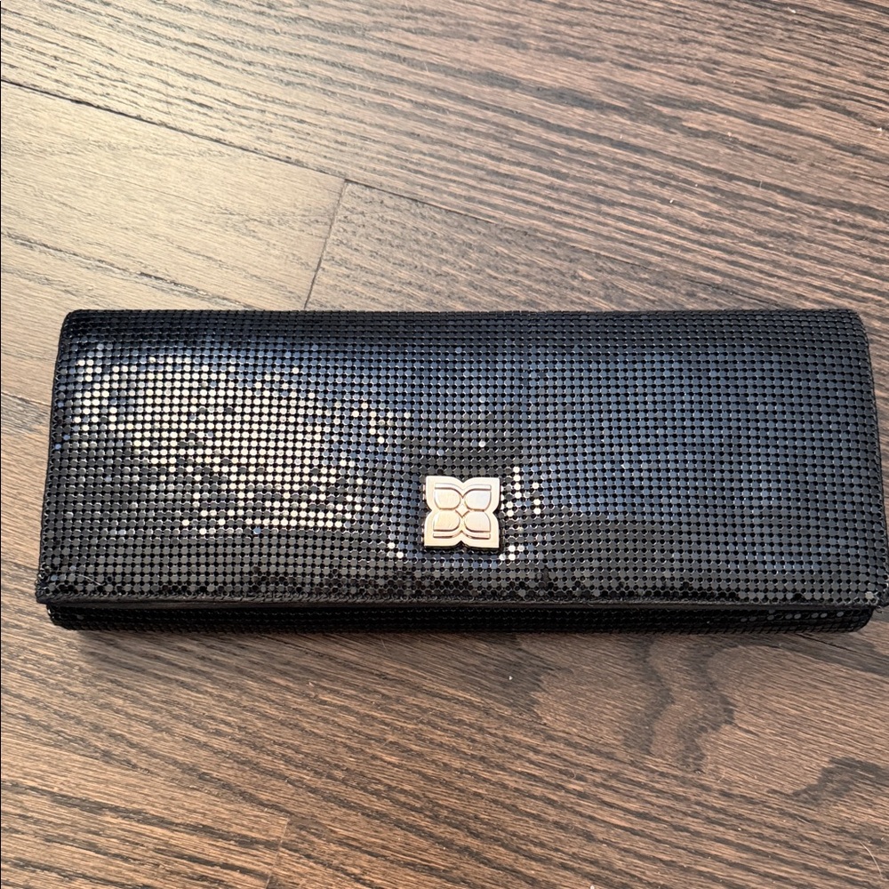 BCBGeneration Black Clutch with Silver Detail